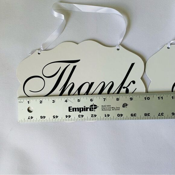 Wedding Signs Bride Groom Reversible Thank You Chair Door Photos 6.5" x 10" - Picture 3 of 4